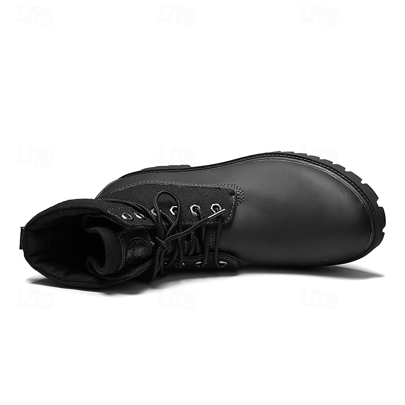 Yellow Faux Leather Men's Work Boots with Lace-Up Design – Durable and Stylish Footwear for Outdoor Activities and Work Environments 2025 - $59.99 –P16