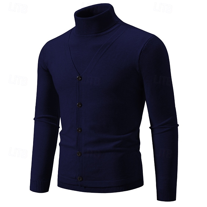 Per uomo Felpa Maglione A Coste Maglia Top Regolari 2 in 1 Lavorato a maglia Semplice Dolcevita Maglieria Contemporaneo Casuale Abbigliamento quotidiano Abbigliamento Primavera Autunno Nero Borgogna del 2026 a $30.99 –P8