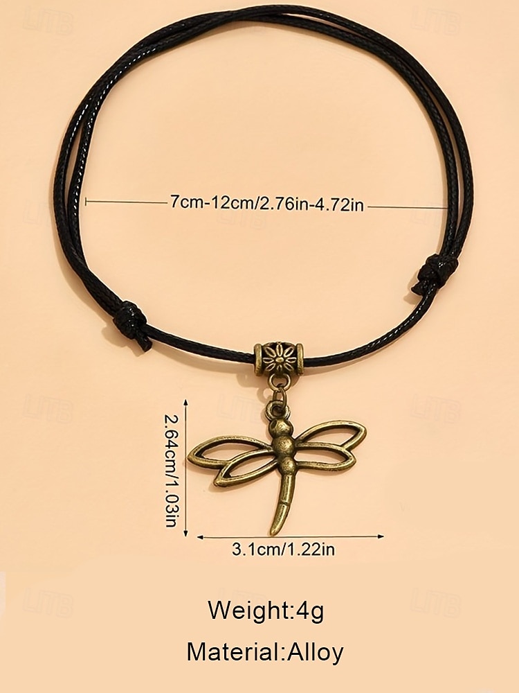 Women's Dragonfly Pendant Anklet, Adjustable Rope Bracelet with Vintage Charm, Boho Beach Foot Jewelry for Summer, Parties & Holidays 2026 - $5.99 –P9