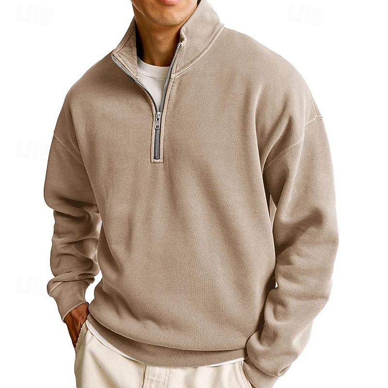 Homens Moletom Estacionar Moletom com zíper Azul Claro Colarinho Clerical Meio Zíper Tecido Zíper Casual Diário Desportos e Ar livre Roupa de rua Legal Roupa de Esporte Primavera & Outono Roupa de 2026 por $28.99 –P7