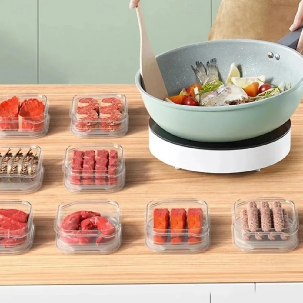 Lednička mražené maso box na konzervaci potravin průhledná mrazicí nádoba na maso a zeleninu s víkem chladnička mražené maso přihrádka na maso mrazák box na uchovávání čerstvého jídla 2026 - $10.49 –P16