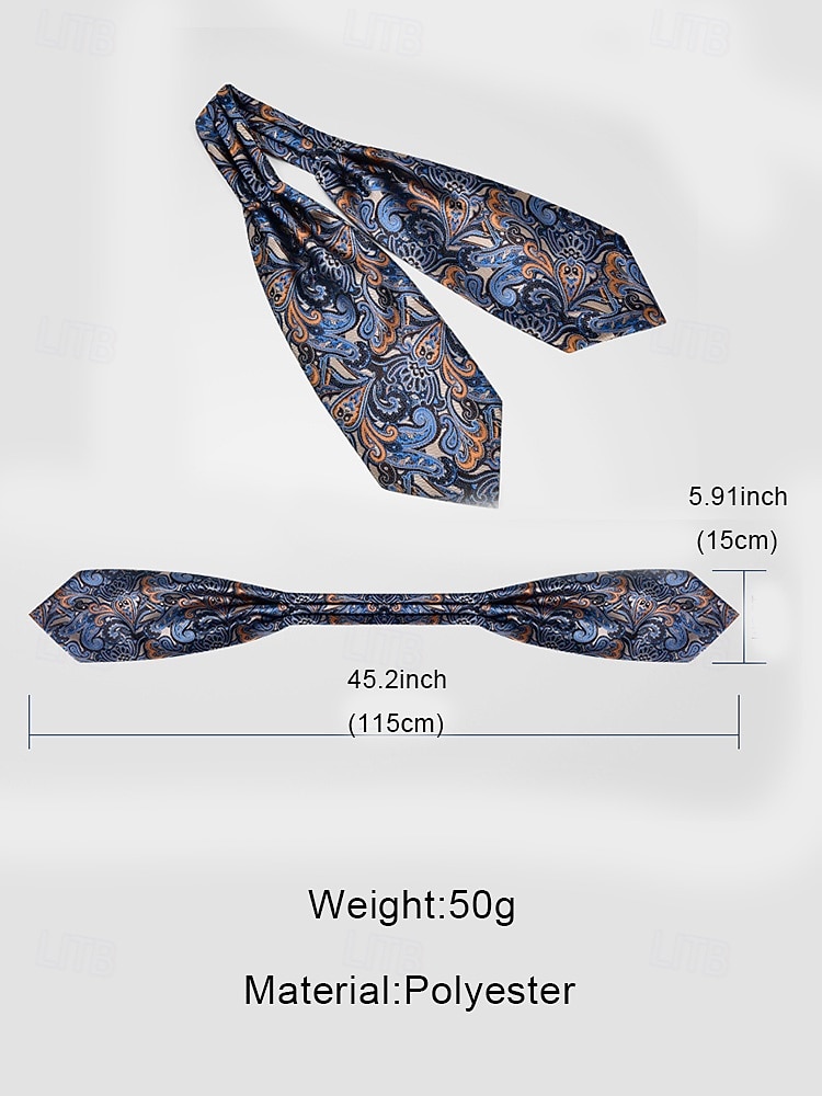 Мужской шарф с узором пейсли и имитацией шелка на Рождество – праздничный подарок, многоцветный, элегантный, деловой стиль для зимних вечеринок и праздников 2026 - $18.99 –P8
