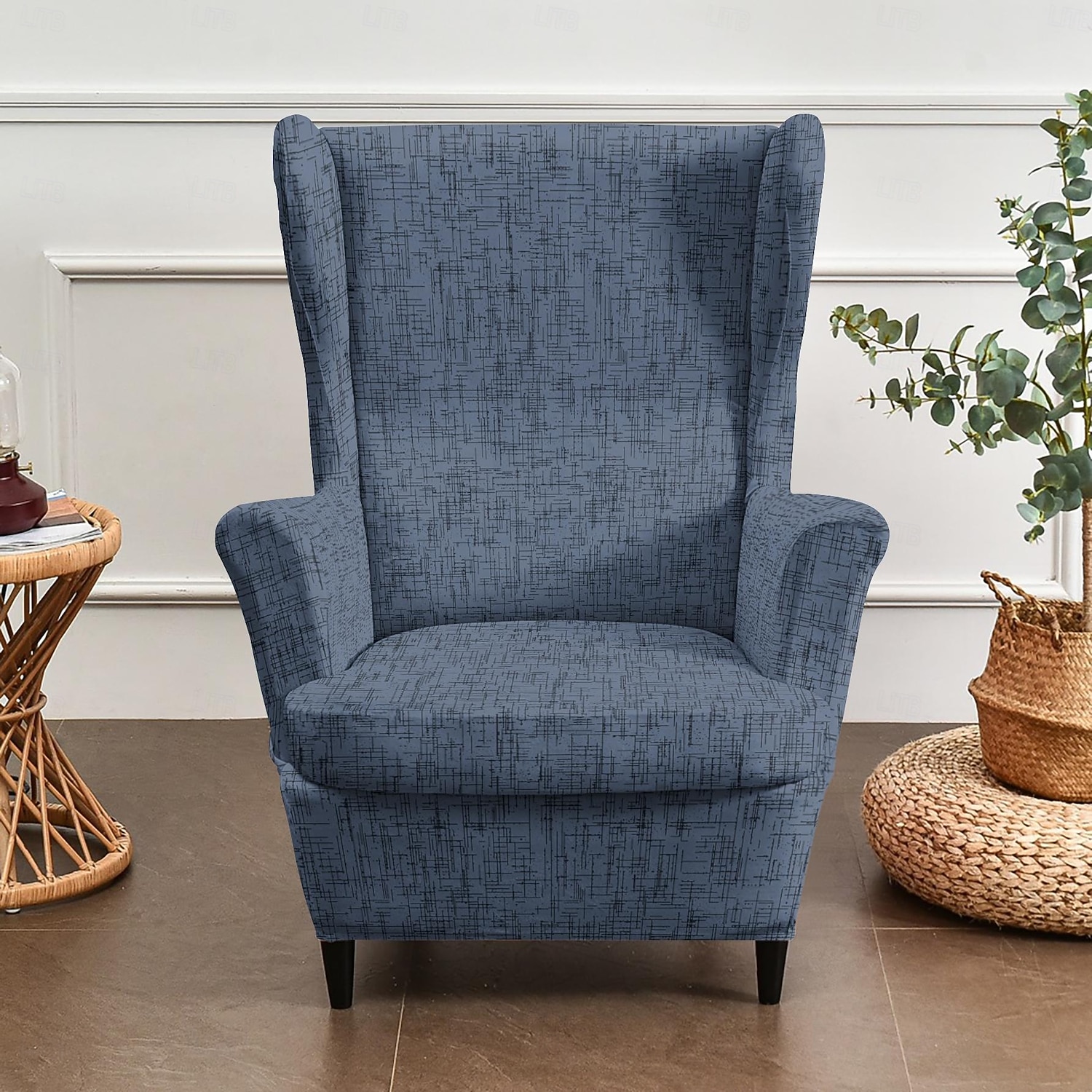 stretch hoes voor een fauteuil, polyester hoes met bloemen-/streep-/geometrische print voor een fauteuil, afneembare decoratieve meubelbeschermer 2026 - $47.99 –P4