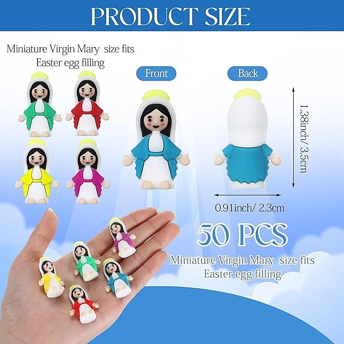 50/100pcs Little Virgin Mary Figures Easter Gift, Mini Virgin Mary Figurines in Bulk, Tiny Statues for Easter Egg Stuffers Multicolor Tiny Virgin Mary Figures, Miniature Figurines to Hide 2026 - $21.99 –P6