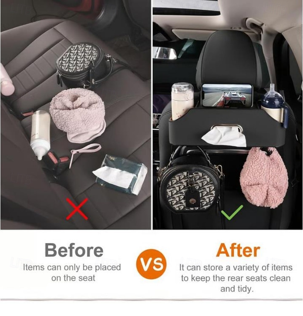 3-in-1 Car Backseat Organizer with Tissue Box & Cup Holder Multifunctional Storage Bag for Vehicle Seat, Keep Your Car Neat and Tidy 2025 - $15.99 –P3