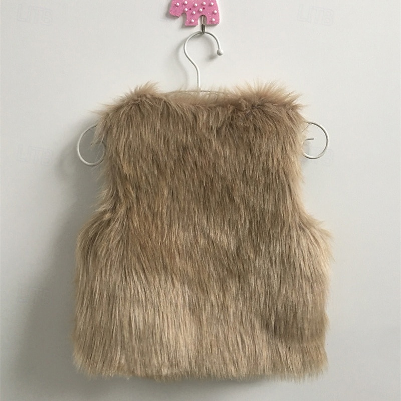 Kids Girls' Faux Suede Vest Vest Coat Solid Color Neutral Keep Warm School Coat Outerwear 4 years+ Fall Camel 2026 - $17.49 –P5
