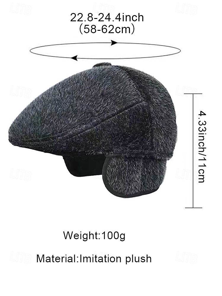 Voor heren Fedora Hoed Zwart Donker Grijs Polyesteri Nepbont Warm Vintage Stijlvol Herfst Winter 2026 - $9.99 –P10