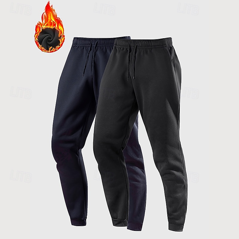 Ανδρικά Αθλητικές Φόρμες Τζόγκερ Παντελόνι Fleece Παντελόνια Pantaloni de Alergat Κορδόνι Ελαστική μέση Πολυσυσκευασία Σκέτο Ύγρανση Αναπνέει Πλήρες μήκος Υπαίθρια Αθλήματα Causal Καθημερινά 2025 - $19.99 –P4