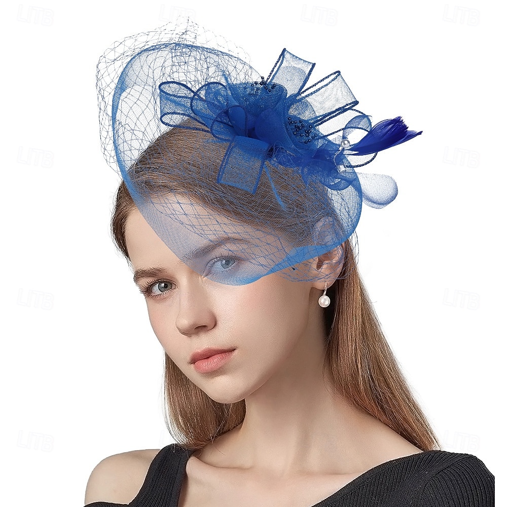 Palarioare Tul Pană Pălărie Nuntă Petrecere ceai Cursă de cai cocktail Elegant Epocă Cu Pene Diadema Articole Pentru Cap 2025 - $14.99 –P5