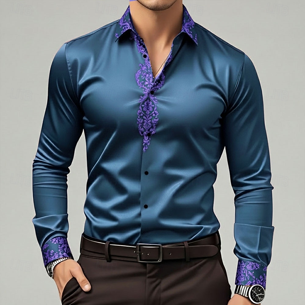 Per uomo Stampa Floreale Etnico Fiori Camicia Camicia in raso Camicia elegante Manica Lunga Vintage Retrò Vacanza Abbigliamento Quotidiano Estate Primavera Autunno Collo ripiegato Stampa 3D Camicie del 2026 a $29.99 –P3