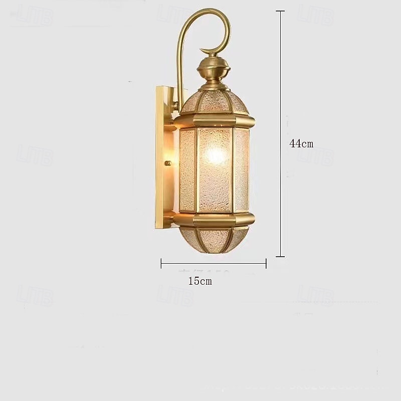 Iluminação externa 17 polegadas (cerca de 43,2 cm) luz de parede externa de cobre lanterna preta luz de varanda ip65 luz de parede externa à prova d'água adequada para casa, quintal, garagem, entrada de 2026 por $242.79 –P6