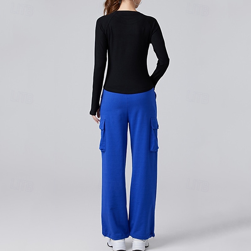 Damen Einfarbig Lauf-T-Shirt Fitnessshirt Sporttop Frühling Herbst Langarm Athleisure Baumwolle Warm Weich Atmungsaktiv Fitnessstudio Wandern Laufen Training Yoga Weinrot Schwarz Weiß Sportbekleidung 2026 - $16.49 –P15