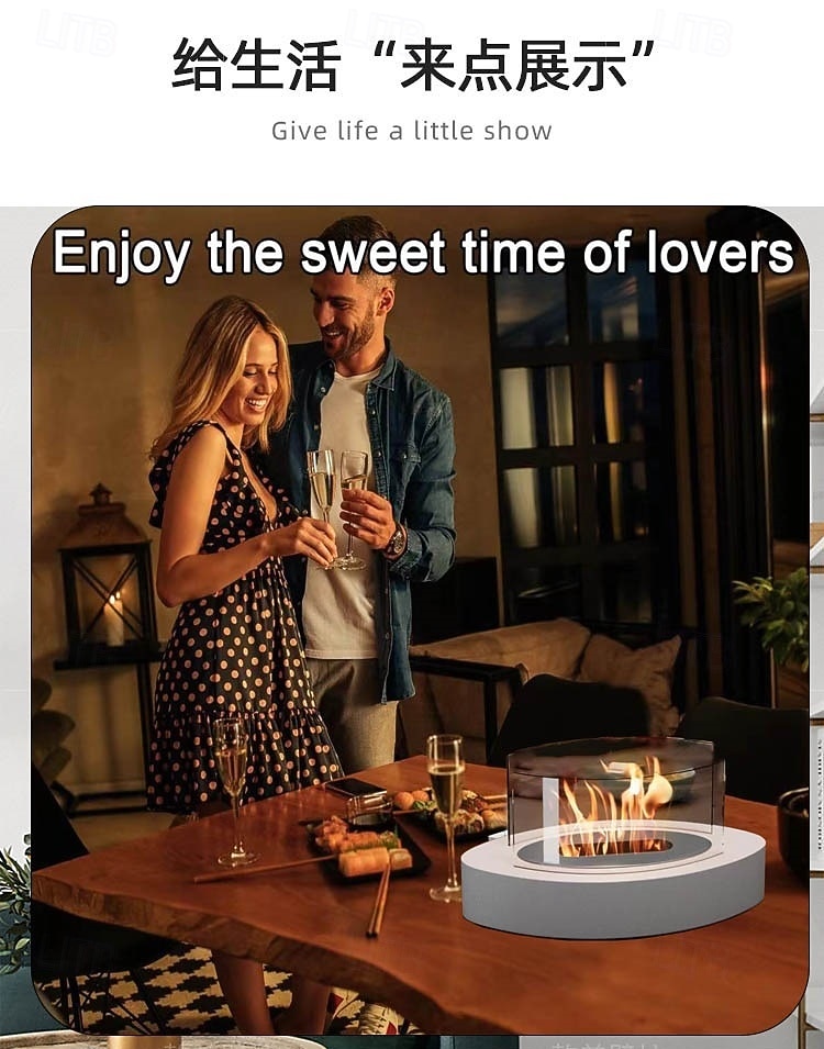 feu de table cheminée de table alcool à friction avec pare-flamme de 2025 ? $75.99 –P15