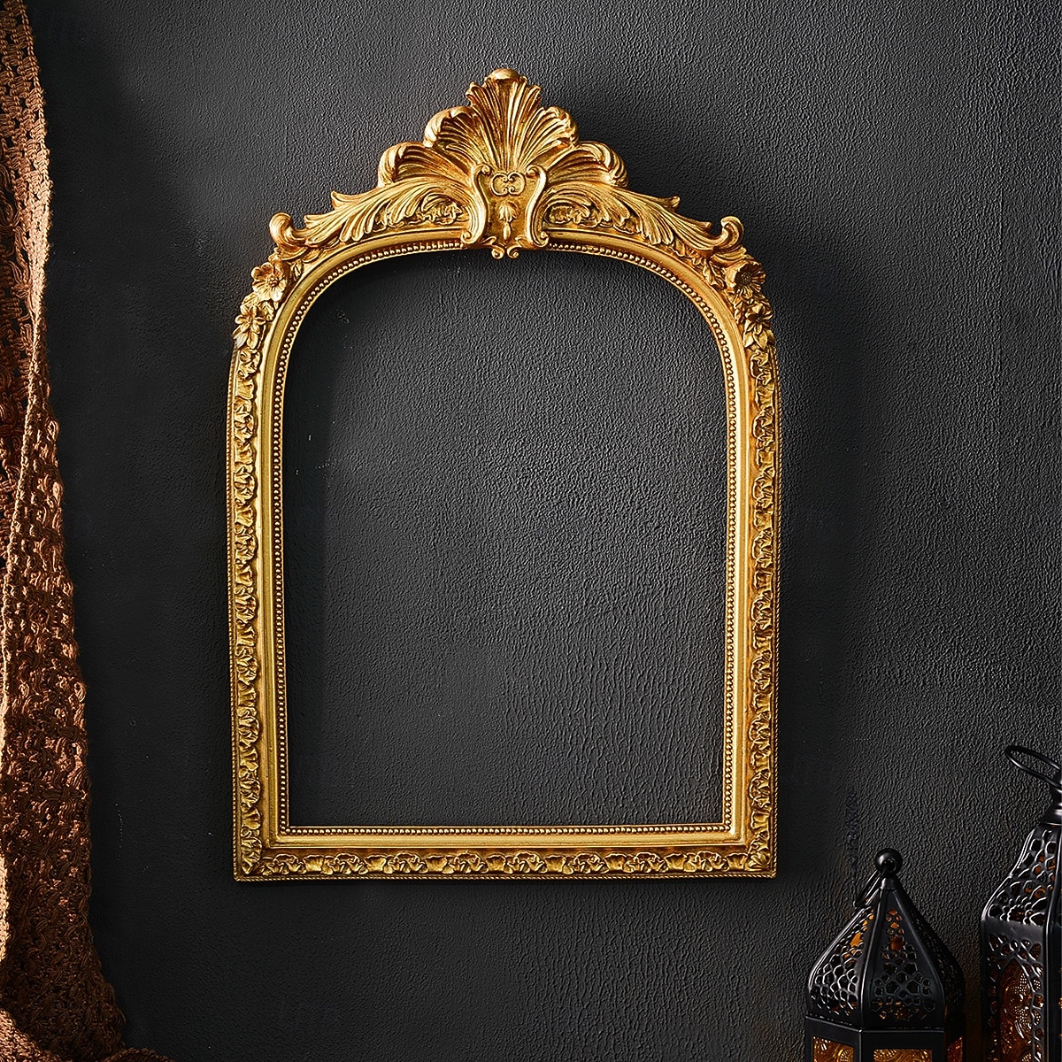1 unidad de marco decorativo de resina con arco dorado tridimensional de estilo europeo, ideal para decoración de pared o como accesorio para fotografía. 2026 - $20.99 –P1