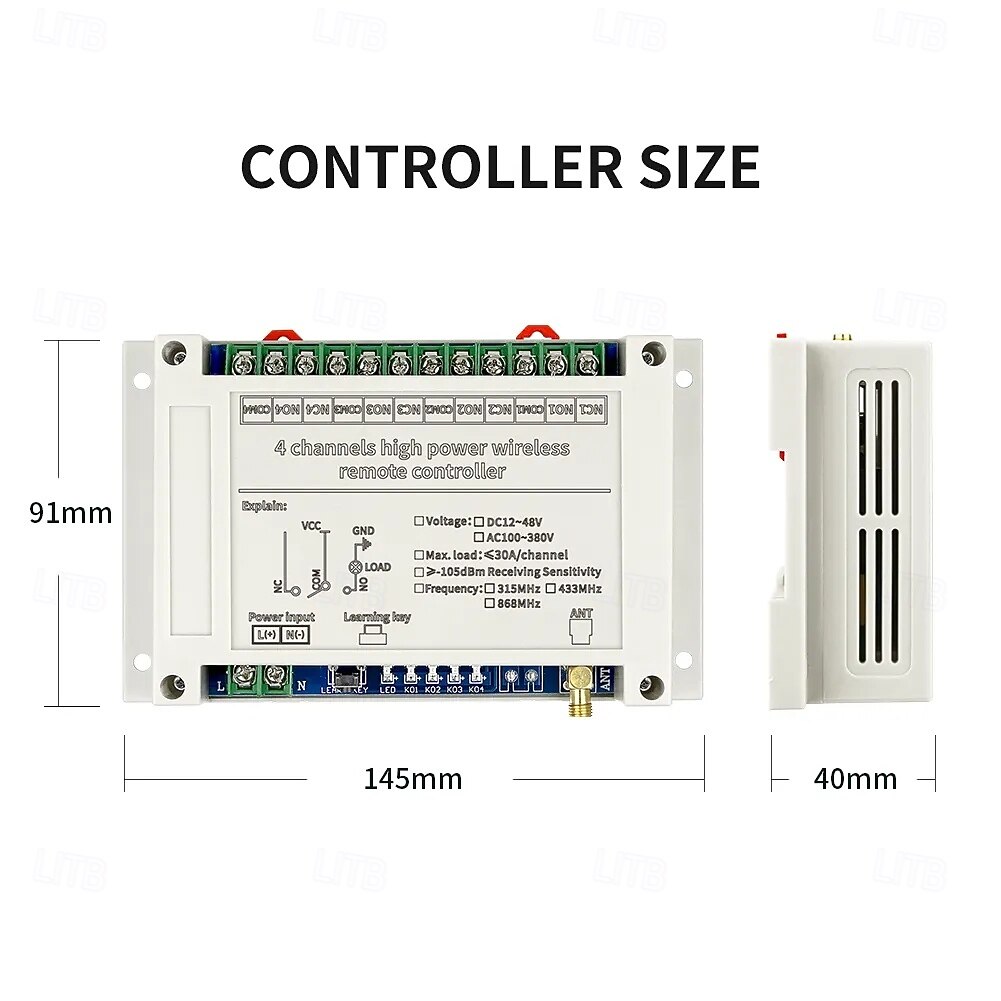 AC110V 220V 380V 30A 433 MHz 4CH Wireless Relay RF Remote Control Switch ReceiverTransmitter 2026 - $58.99 –P3