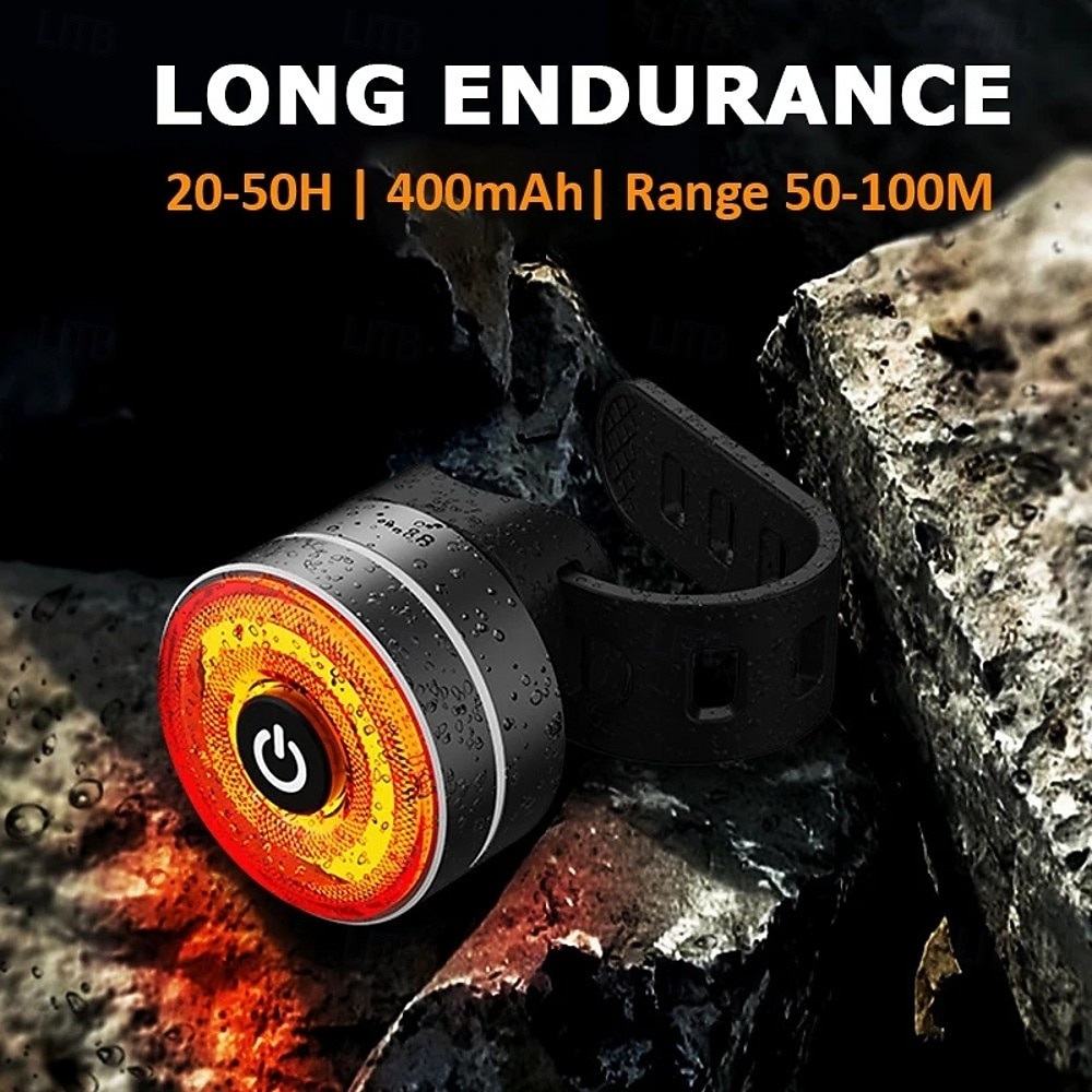 USB-uppladdningsbart cykelbakljus automatisk sensor bakljus cykelutrustning cykeltillbehör vattentät bromsvarning racercykeltillbehör 2026 - $28.99 –P7