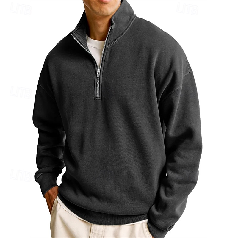 Homens Moletom Estacionar Moletom com zíper Azul Claro Colarinho Clerical Meio Zíper Tecido Zíper Casual Diário Desportos e Ar livre Roupa de rua Legal Roupa de Esporte Primavera & Outono Roupa de 2026 por $28.99 –P9
