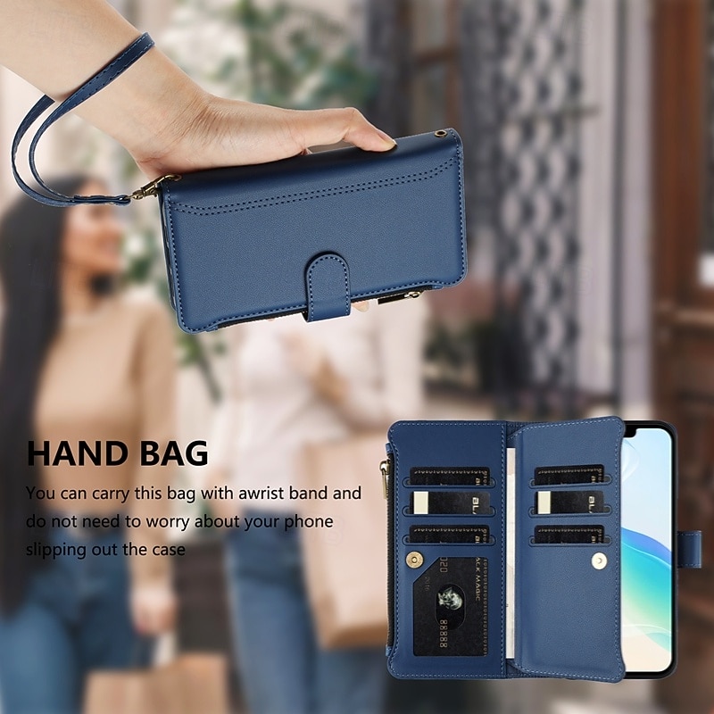 Phone Case For iPhone 17 Pro Max 17 Air 17 16 Pro Max Plus 13 Pro Max Mini Wallet Case Shockproof Retro PU Leather 2026 - $18.99 –P5