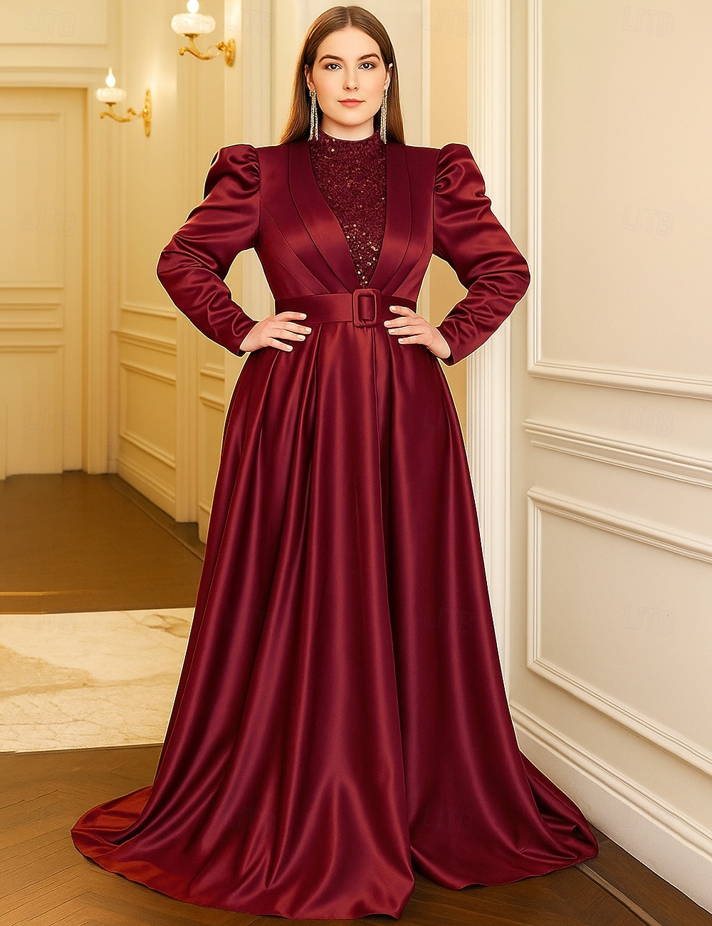 A-Line Floor Length Wedding Guest Dress Formal Dresses Evening Gown Mother  of the Bride Dress
