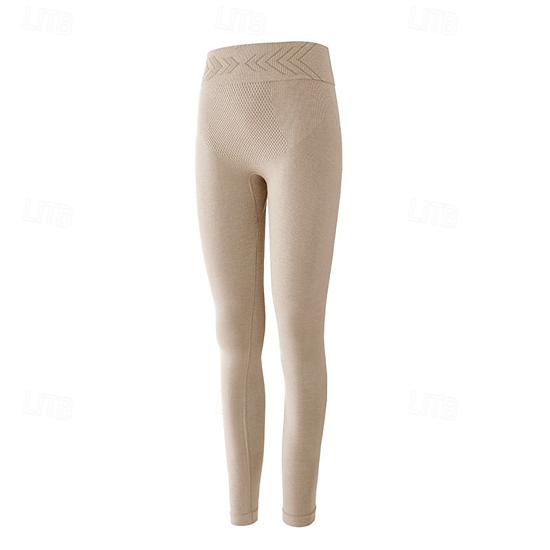 Women's Base Layer Bottom Thermal Underwear High Waist Outdoor Running Fitness Bottoms Solid Color Light Coffee Black Red Winter Sports Activewear 2026 - $15.49 –P4