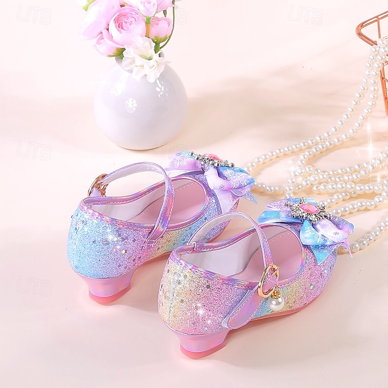 Glitzernde Mary-Jane-Schuhe für Mädchen mit Schleife und Kristallverzierungen – verstellbarer Riemen, in Rosa und Blau erhältlich 2026 - $42.99 –P4