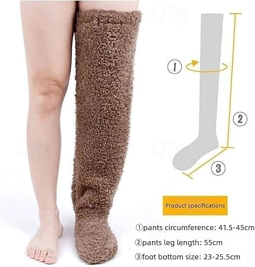 Chaussettes hautes en duvet d'oie pour Noël, nouvelles chaussettes hautes longues et pelucheuses d'hiver, chaussettes hautes en peluche de 2026 ? $17.99 –P1