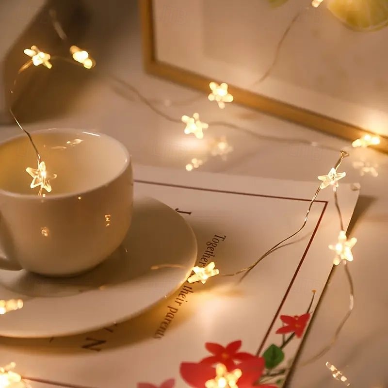 Guirlande lumineuse de Noël en fil de cuivre, 2 m, 20 LED, alimentée par piles, pour Noël, la Saint-Valentin, un mariage, un arbre, une décoration d'intérieur, un éclairage de vacances de 2025 ? $12.99 –P7