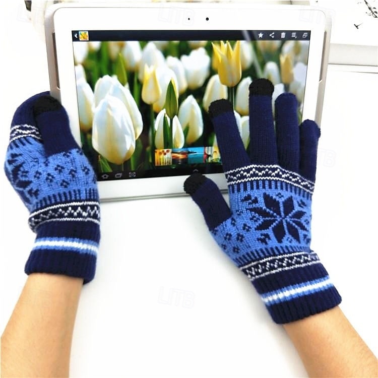 Dámské 1 pár Špičky prstů / Zimní rukavice / Pletené rukavice Šik ven / Venkovní Rukavice - Tisk Celý prst 2025 - $14.49 –P2