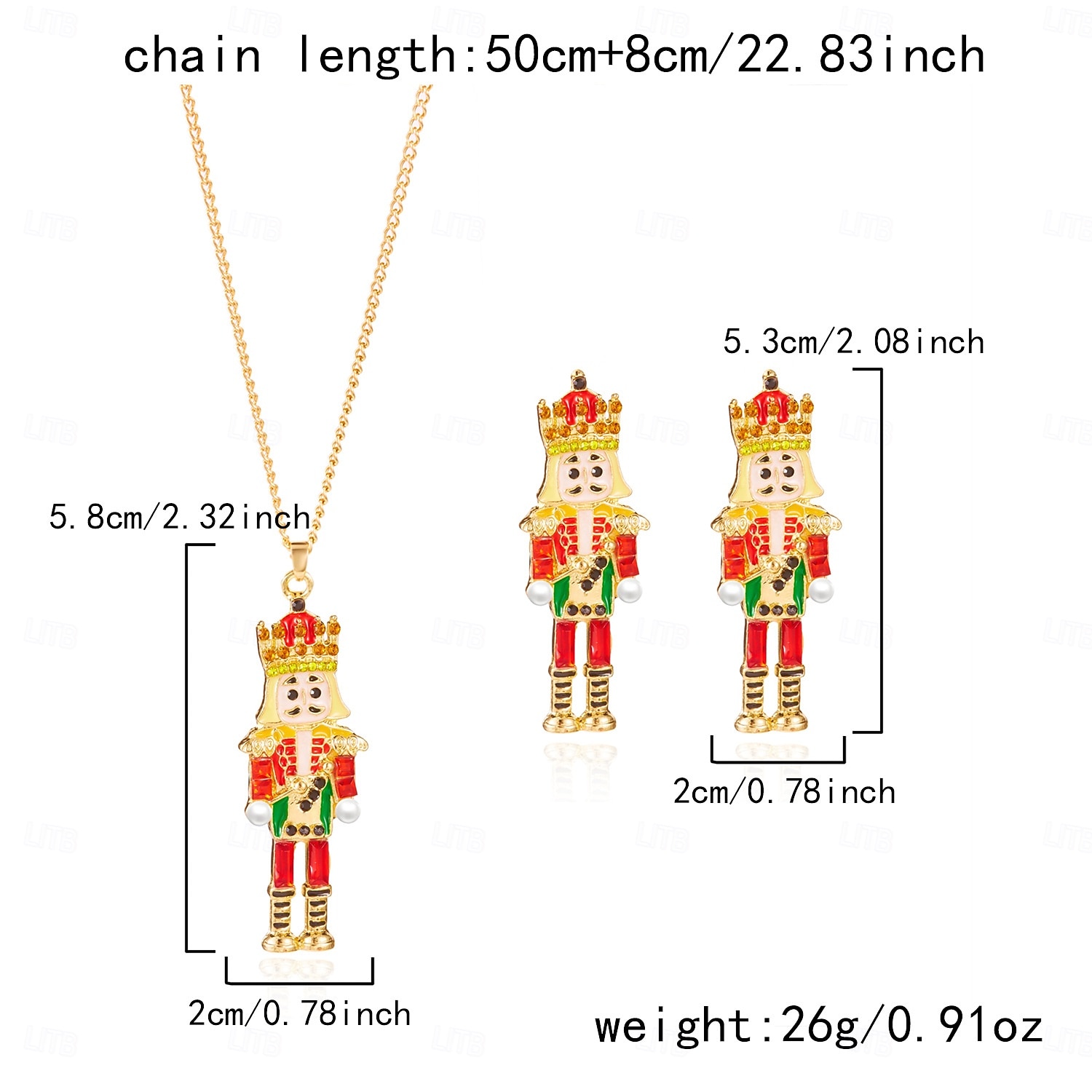 Χριστουγεννιάτικο σετ κοσμημάτων με τον καρυοθραύστη για γυναίκες, κολιέ και σκουλαρίκια με στρατιώτη από σμάλτο σε χρυσό χρώμα, εορταστικό αξεσουάρ για χειμερινά πάρτι, δώρα &ρούχα 2026 - $11.99 –P1