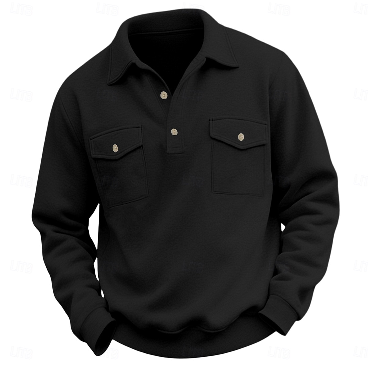 Per uomo Maglia Nero Verde militare Blu marino Grigio chiaro Grigio scuro Bavero Semplice Tasca Sport & Outdoor Quotidiano Ferie Streetwear Essenziale Casual Primavera & Autunno Tutte le stagioni del 2026 a $15.99 –P8