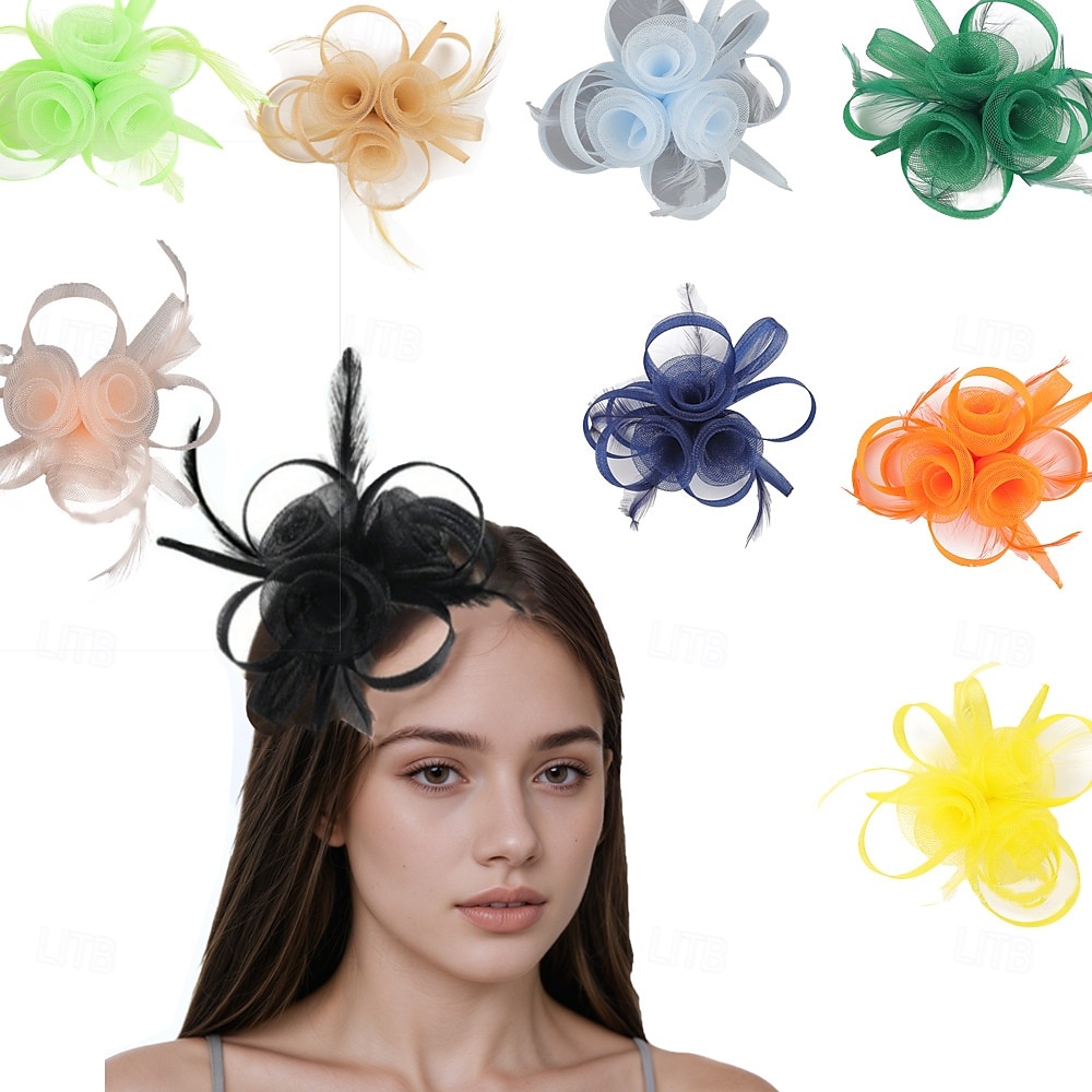 Fascinators Tissu Chapeau Fedora Mariage Fête du thé Course de Chevaux Cocktail Élégant ancien Avec Plume Casque Couvre-chef de 2026 ? $17.49 –P1