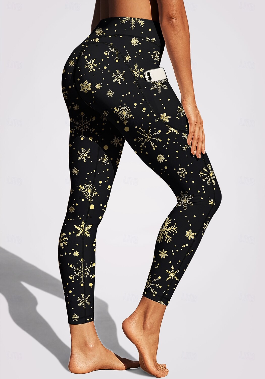 Women's pilates leggings fitness pants Gym Leggings Pockets Stamp Duty Side Pockets Pilates Gym Gym Workout Pants Tights Leggings Christmas Black Sports Activewear Stretchy Tight Fit 2026 - $21.99 –P3