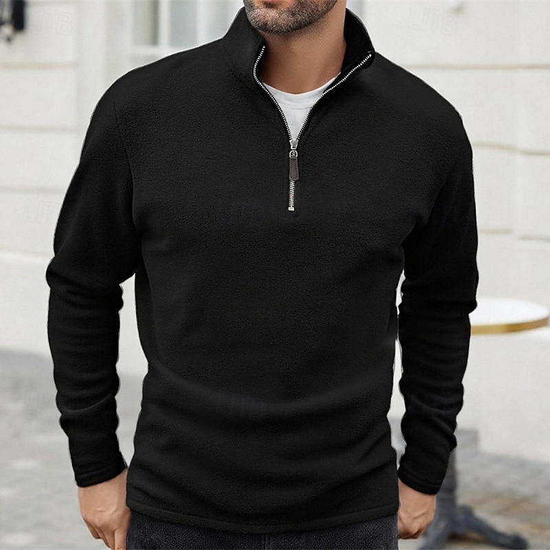 Homens Moletom Moletom de lã Moletom com zíper Preto Roxo Cáqui Café Verde Claro Meio Zíper Tecido Quarter Zip Desportos e Ar livre Diário Feriado Poliéster Roupa de rua Básico Casual Outono Inverno de 2026 por $26.99 –P10