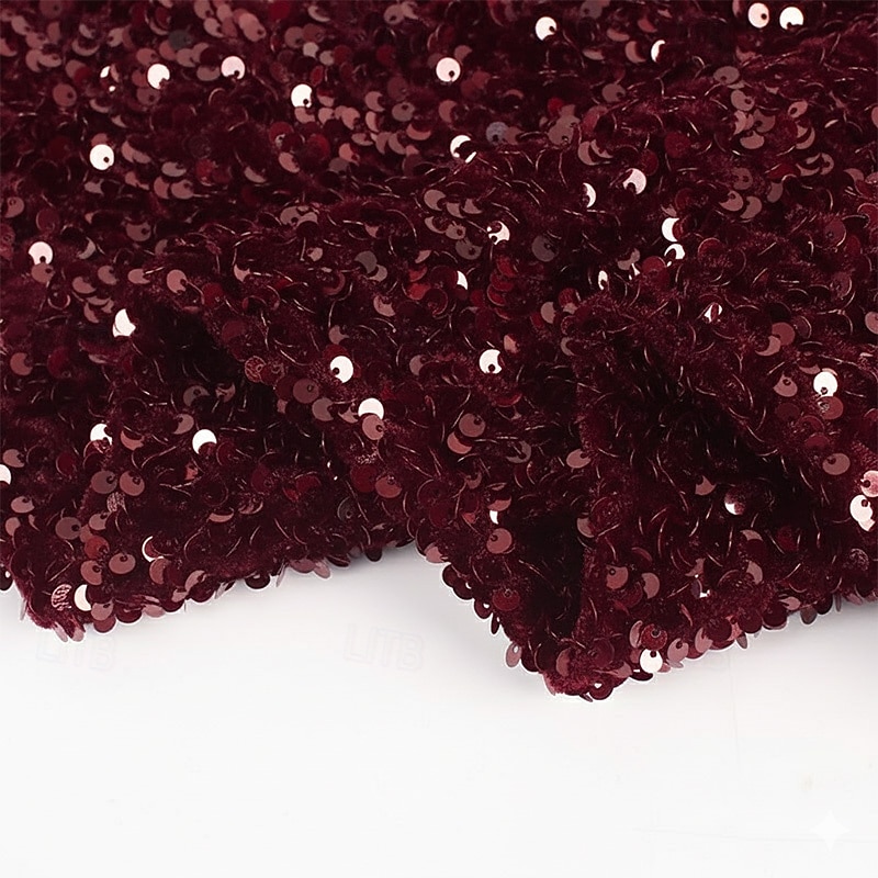 Mořská panna Pouzdrové Na zem Šaty Večerní šaty Plesové Formální šaty Elegantní Třpytivé Styl celebrit Dlouhý rukáv Do V Formální Svatební Flitry s Třpytky Flitry Volány 2025 - $149.99 –P3