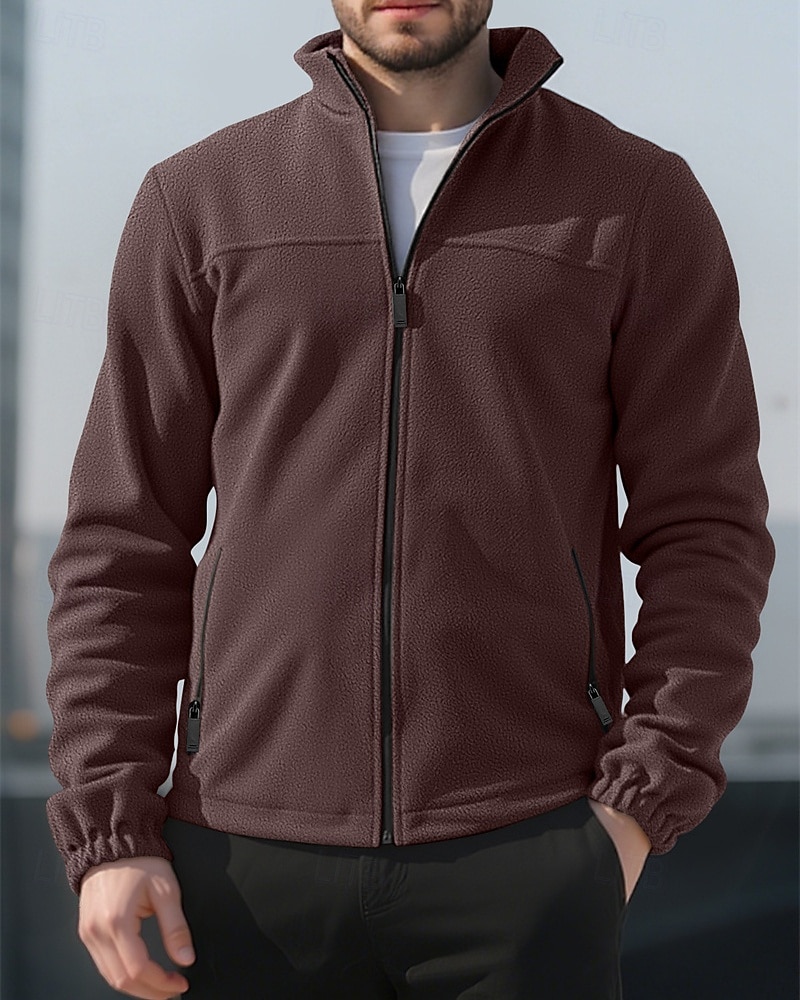 Herre Genser Fleecegenser Genser med full glidelås Aprikos Svart Lilla Oransje lysegrå Opprett krage عادي Ta igjen glidelåsen Lomme Sport & Utendørs Daglig Ferie Polyester Gatemote Grunnleggende 2026 - $36.99 –P13