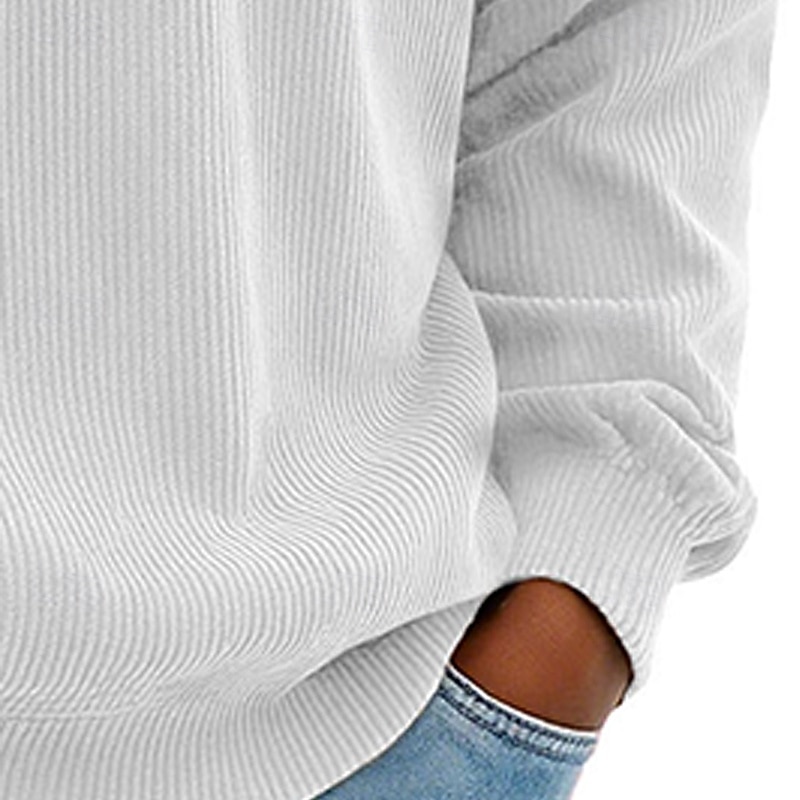 Voor heren Sweatshirt Corduroy Trui met capuchon Stoppen Sweatshirt met kwartrits Wit Opstaande boord Effen Vetoketju Met Textuur Casual Dagelijks Sport & Outdoor Streetwear Stoer Sportkleding Lente 2026 - $28.99 –P14