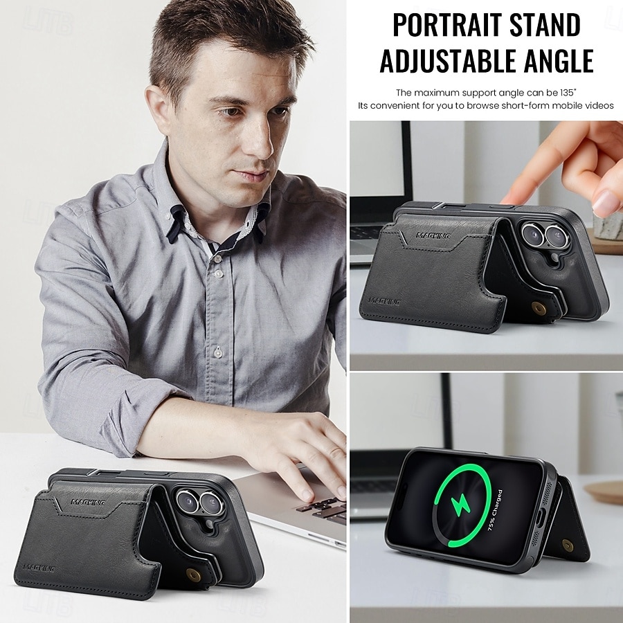 телефон Кейс для Назначение iPhone 17 i16 15 14 Pro Max Plus 13 Pro Max Кейс на заднюю панель Защита от удара Ретро ТПУ ПК Кожа PU 2025 - $21.99 –P2