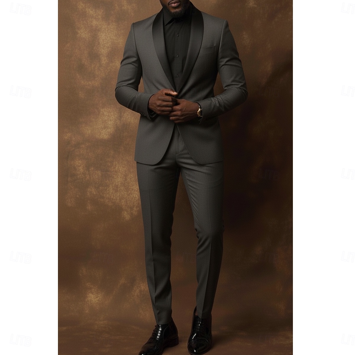 Uomo Abiti da lavoro Casuale Feste Nero Borgogna Primavera, Autunno, Inverno, Estate Tuta Bavero sciallato Formale Tinta unita Vestibilità standard 2 pezzi Monopetto a un bottone del 2026 a $109.99 –P5