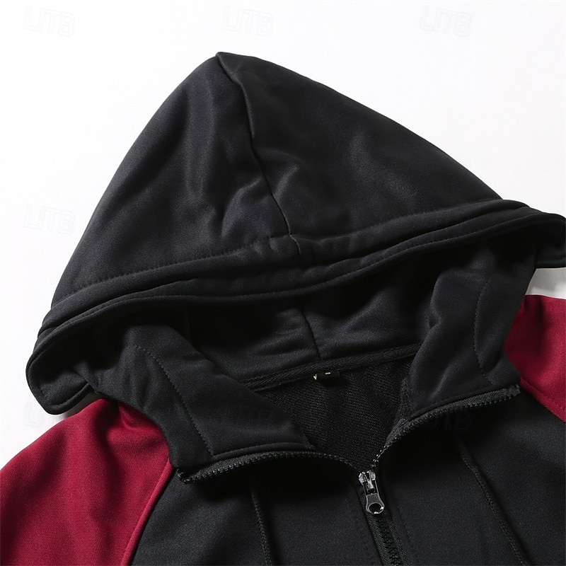 Voor heren Trui met capuchon Hoodie met volledige rits Fleece hoodie Tactische capuchon blauw Khaki Rood Bruin Groen Capuchon Effen Vetoketju Casual Dagelijks Sport & Outdoor Katoen Polyester 2026 - $28.99 –P8