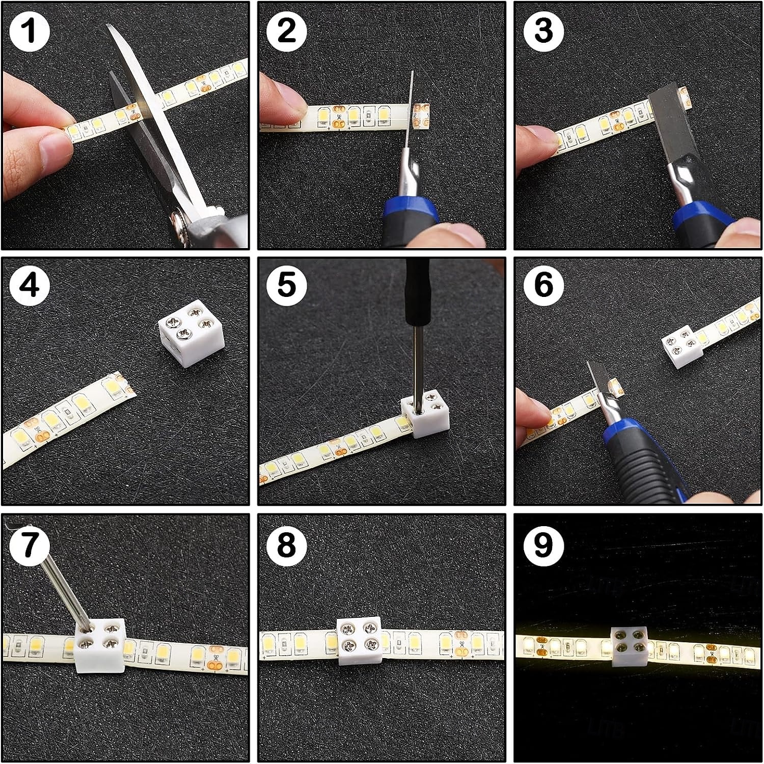 2026年 10個パック 20個パック LEDコネクタ 2ピン 8mm 10mm はんだ付け不要 LEDテープライトコネクタ ホワイト LEDストリップライトコネクタ ドライバー付き ストリップからストリップへ 5V 12V 24V 単色 LEDライトストリップ用  コレクション – $16.49 –P8