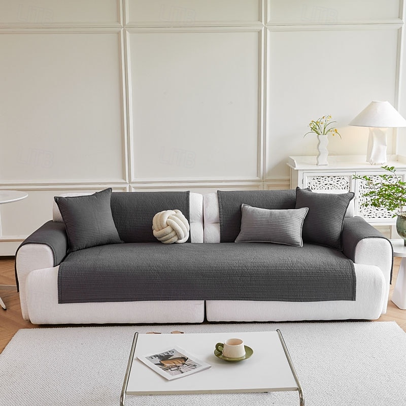 Poszewka na poduszkę na sofę w stylu nordyckim, całoroczny pokrowiec z bawełny, nowoczesna minimalistyczna antypoślizgowa podkładka na sofę, ochraniacz na sofę do salonu 2026 - $41.99 –P4