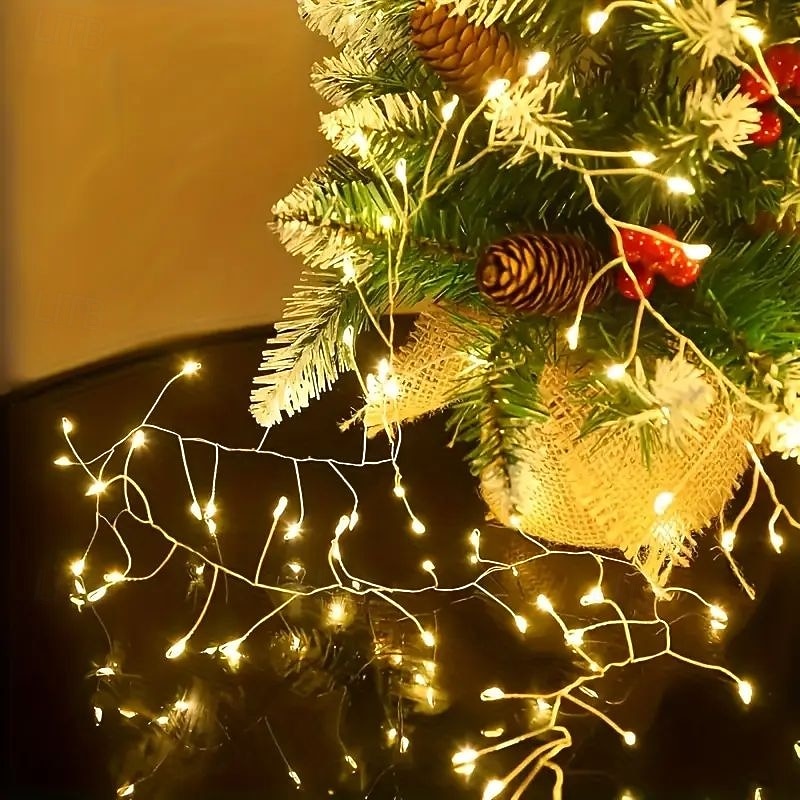 Рождественский дистанционное управление гирлянда светильники 3м 100LEDs 6м 200LEDs огни фейерверка 8 режимов освещения Новый год свадьба праздник сад рождественская елка украшение дома наружное 2025 - $14.99 –P8