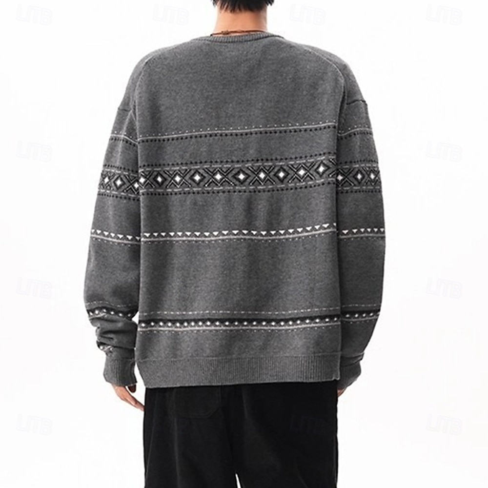 Herren Weihnachtspullover Strickjacke Kurzer Pullover Strickpullover Gerippt Stricken Normale Oberteile Button-Down Geometrisch Rundhalsausschnitt Mode Klassisch Urlaub Alltagskleidung Bekleidung 2026 - $42.99 –P4