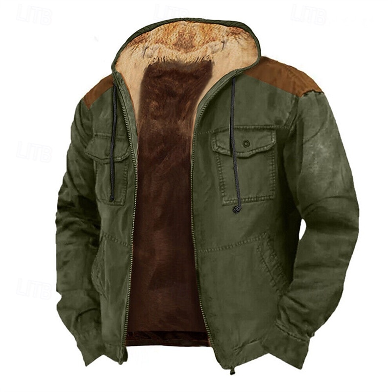 Ανδρικά Φούτερ με Κουκούλα Πλήρες φερμουάρ με φερμουάρ Fleece Hoodie Πράσινο Χακί Καφέ Με Κουκούλα Σκέτο Κουμπώσου Τσέπη Αθλήματα & Ύπαιθρος Καθημερινά Αργίες Πολυεστέρας Κομψό στυλ street 2026 - $58.99 –P1