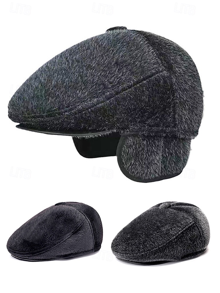 Voor heren Fedora Hoed Zwart Donker Grijs Polyesteri Nepbont Warm Vintage Stijlvol Herfst Winter 2026 - $9.99 –P4