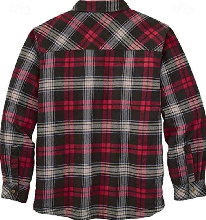 Bărbați Plisat Cămașă de flanel Cămașă peste Manșon Lung Cămașă Răsfrânt Stradă Zilnic Imprimeu Galben Deschis Roșu+Gri+Negru Negru + Gri închis + Albastru bleumarin Albastru piscină Portocaliu Buton 2025 - $28.99 –P6