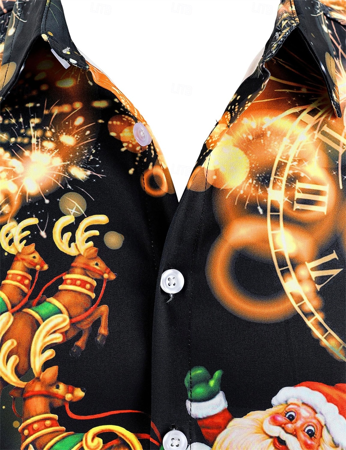 Karácsony Hosszú ujjak Gombos ing Mikulás Grafikus Újdonságok Vicces mert Férfi Felnőttek 3D nyomtatás mert Karácsony Farsang Újév Parti 2025 - $24.99 –P4