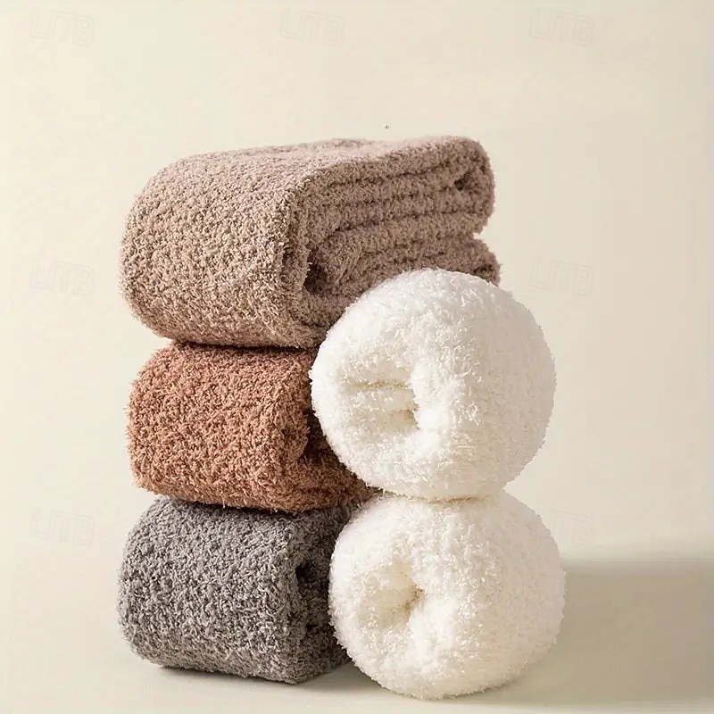 2/4 Pairs Coral Fleece Women's Winter Socks – Thickened, Lint-Free, Warm Floor Socks, Knee-High Leg Warmers, Soft and Cozy for Snowy Weather 2026 - $19.99 –P3
