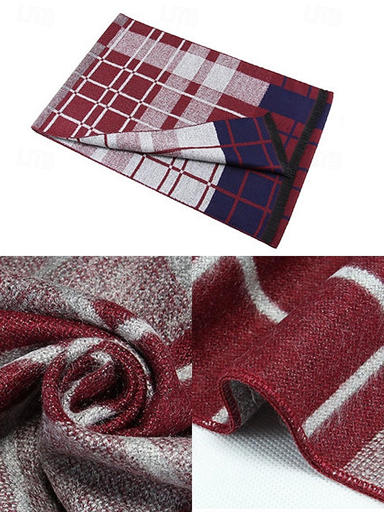 sciarpa scozzese natalizia da uomo, materiale in poliestere, vari colori, perfetta per la moda invernale e come regalo per le feste del 2026 a $14.99 –P6