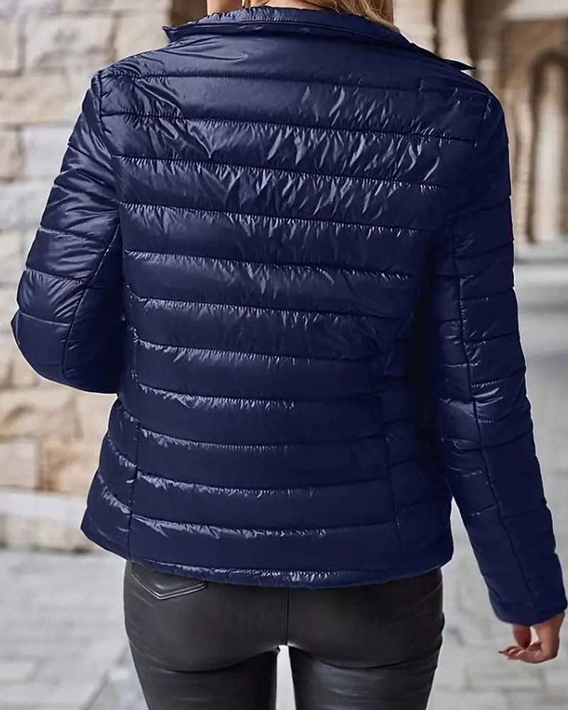 Damskie Płaszcz zimowy Dół Zatrzymujący ciepło Wygodny Zamek Kieszeń Codzienny Równina Urlop Dzienne zużycie Wyjściowe Weekend Regularny Kaptur Regularny Długi rękaw Odzież wierzchnia Granatowy Czarny 2025 - $28.99 –P7